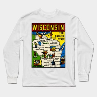 Vintage Wisconsin Decal Long Sleeve T-Shirt